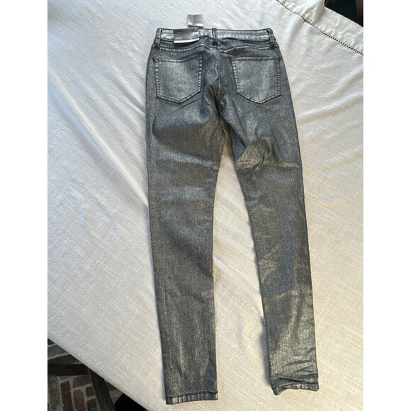 ANA Women’s Size 2 Skinny Mid Rise‎ Lightweight Pant Silver Metallic Color NWT - Picture 4 of 13